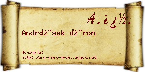 Andrásek Áron névjegykártya