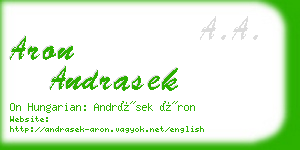 aron andrasek business card